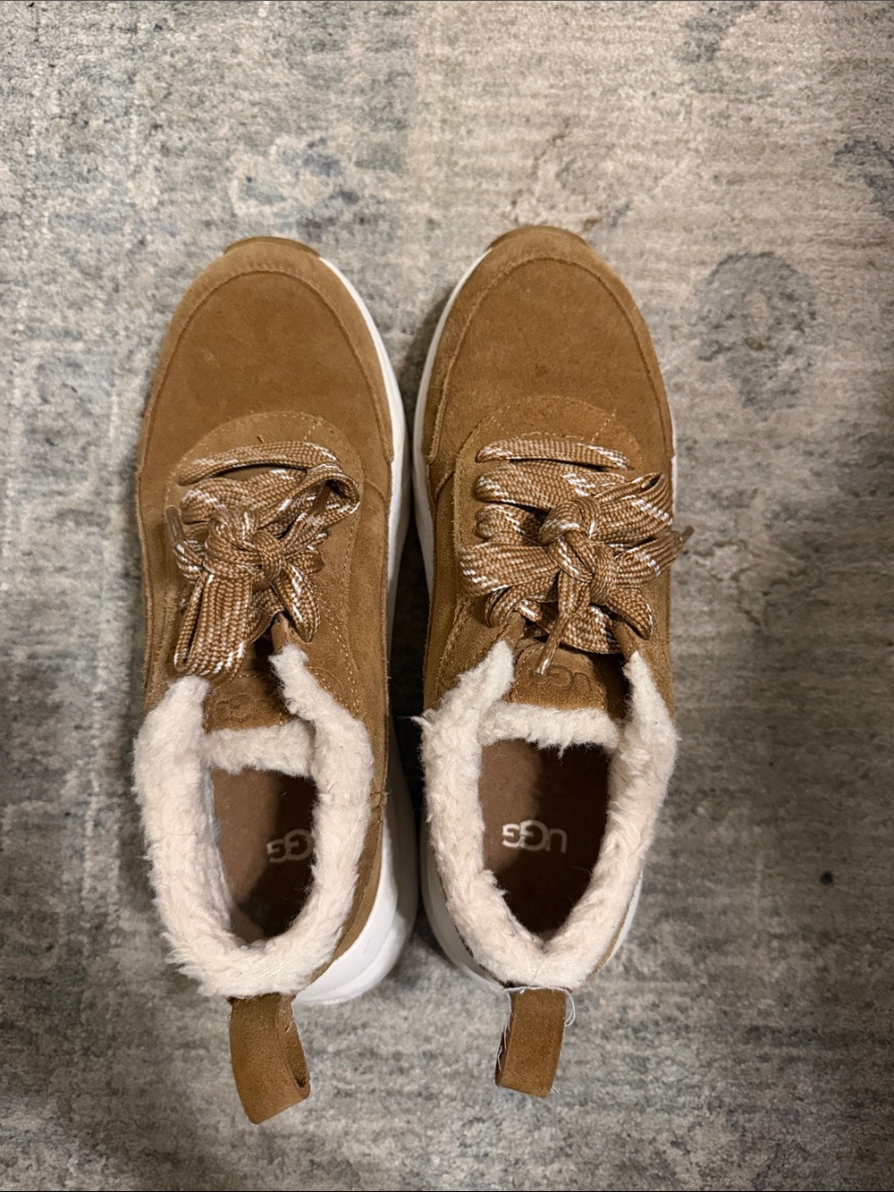 UGG Tan Suede Sherpa-Lined Women's Sneakers